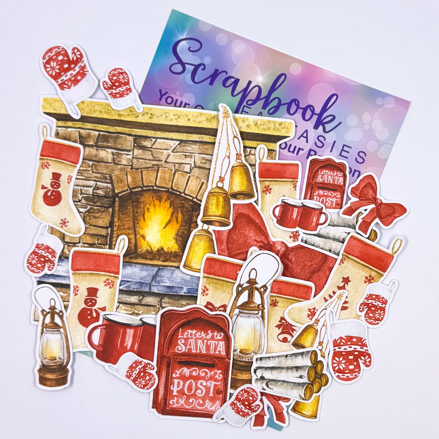 A Rustic Christmas Colour-Cuts - Fireplace Builder (27 pieces) 20695