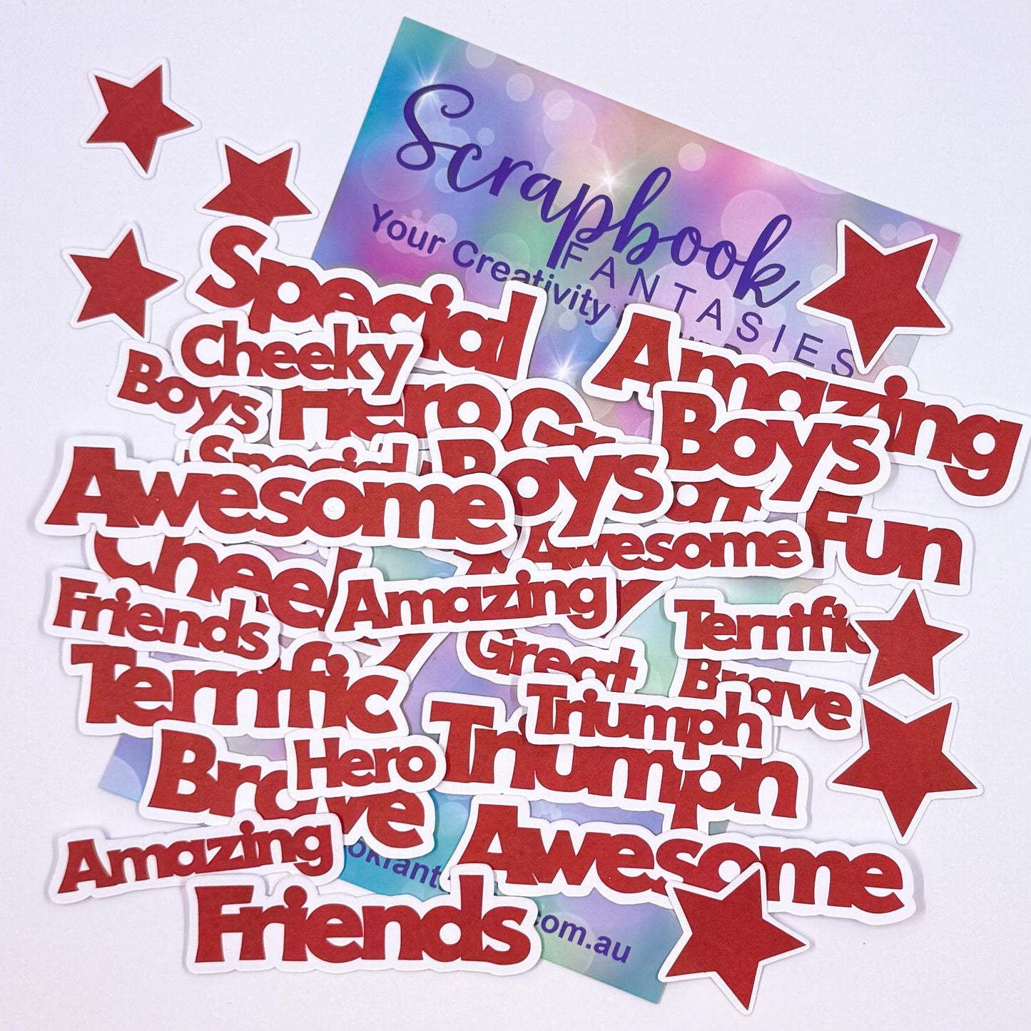 Boysome 2 Words Colour-Cuts - Red (35 pieces) 20683