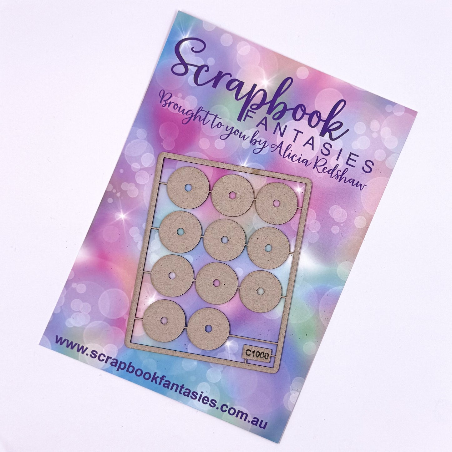 Chippie-Cuts Grey 1.2mm Chipboard 2.75"x3.5" - Closure Rings (11 pieces) C1000