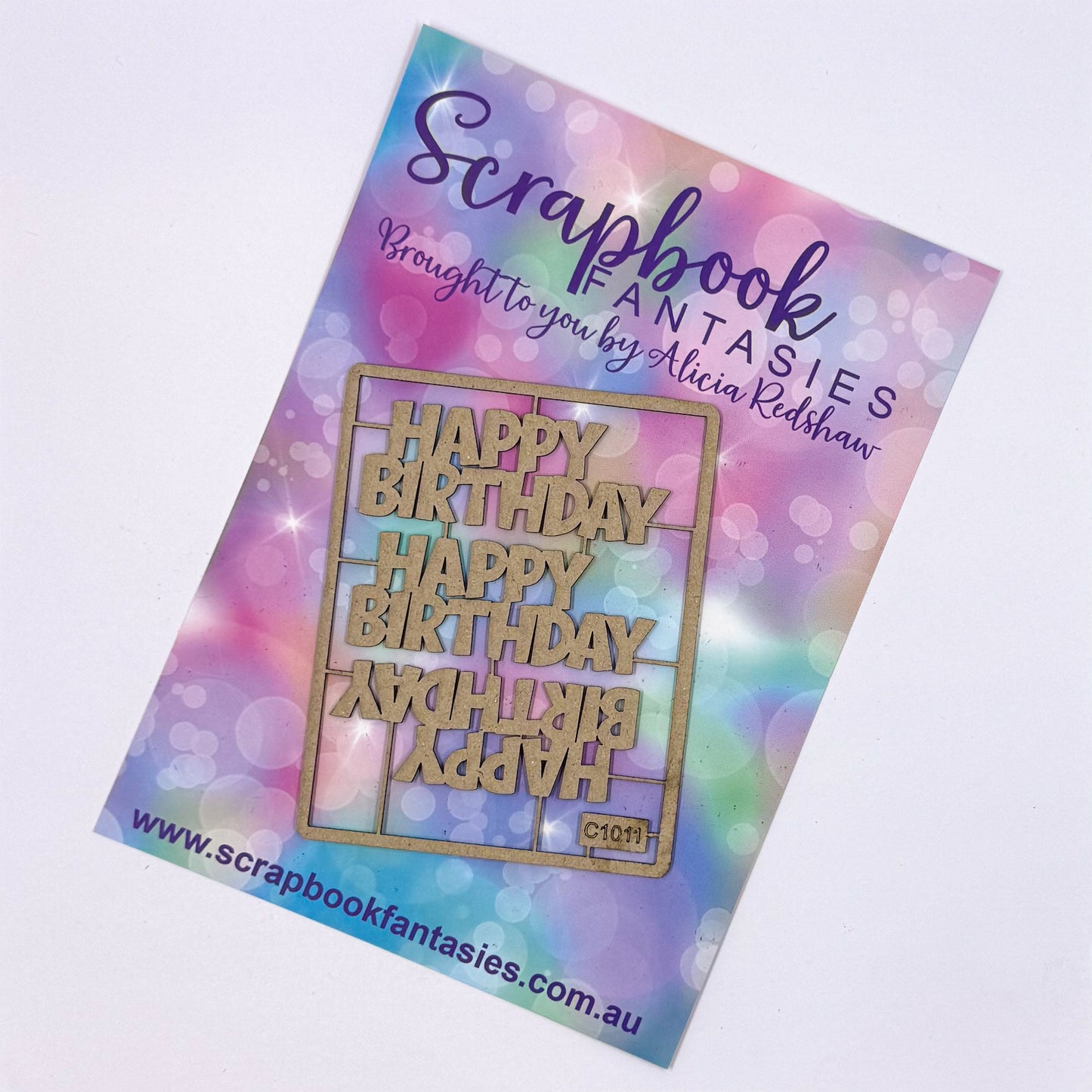 Chippie-Cuts Grey 1.2mm Chipboard 2.75"x3.5" - Happy Birthday (3 pieces) C1011