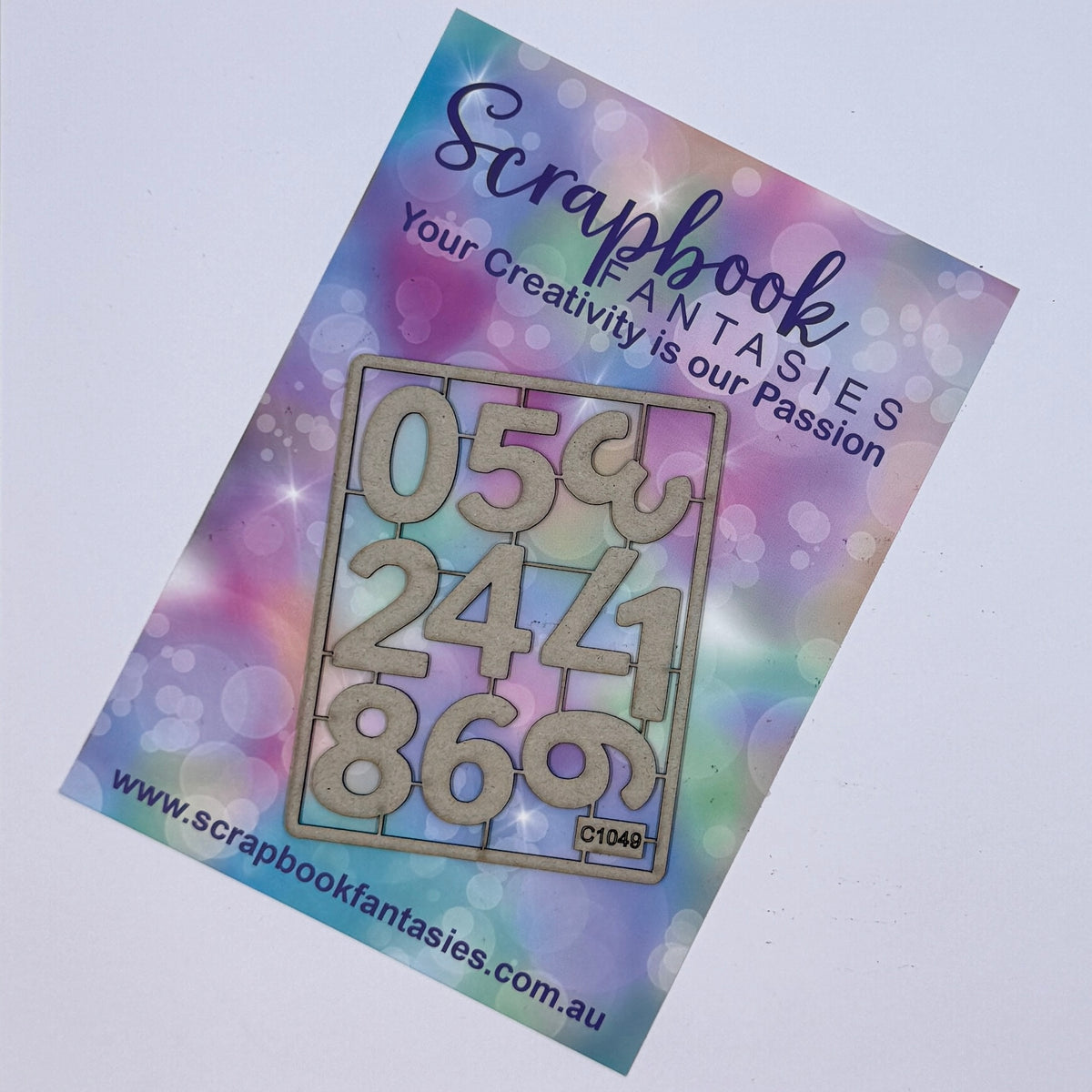 Chippie-Cuts Grey 1.2mm Chipboard 2.75"x3.5" - Numbers (10 pieces) C1049