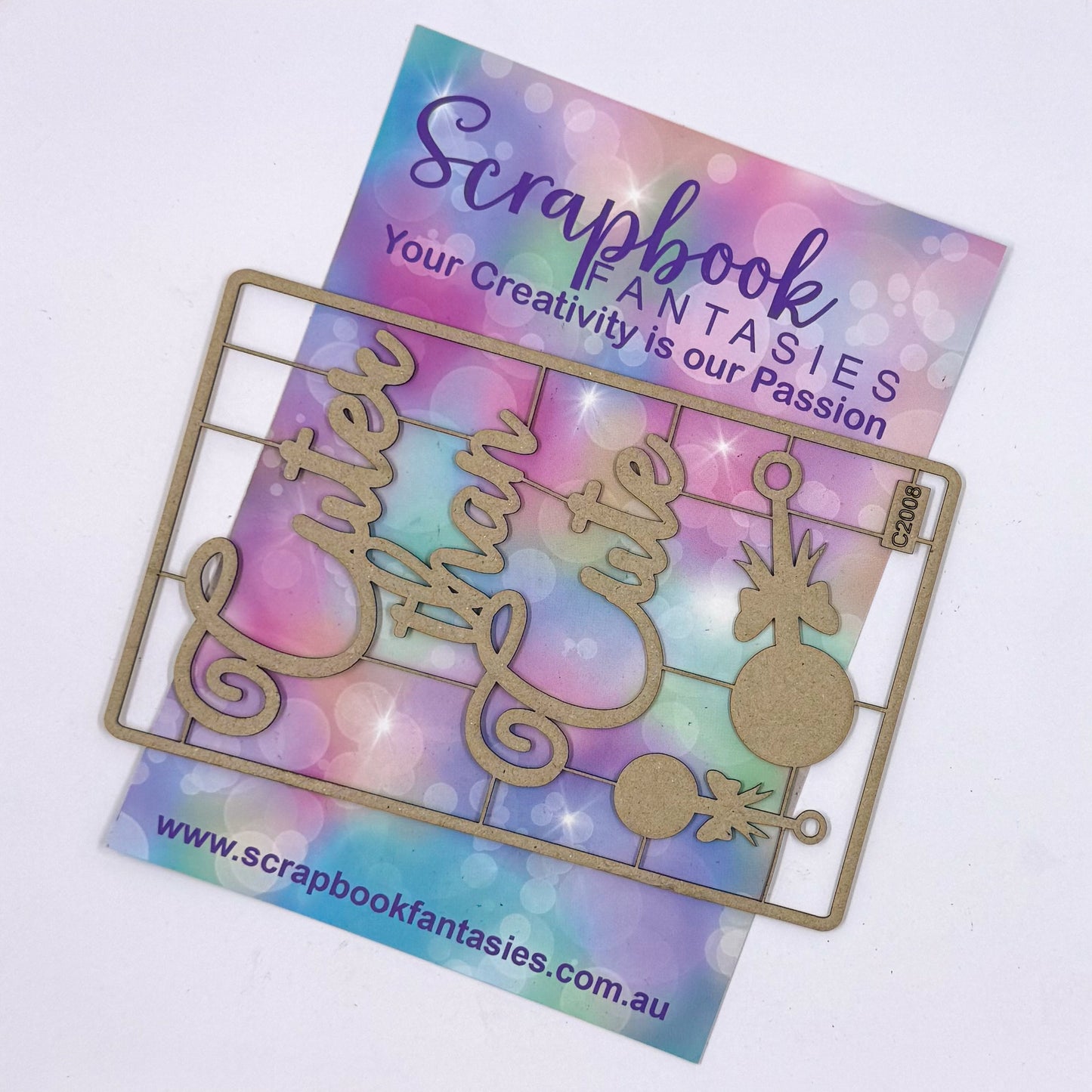 Chippie-Cuts Grey 1.2mm Chipboard 3.5"x5.5" - Cuter than Cute (3 pieces) C2008