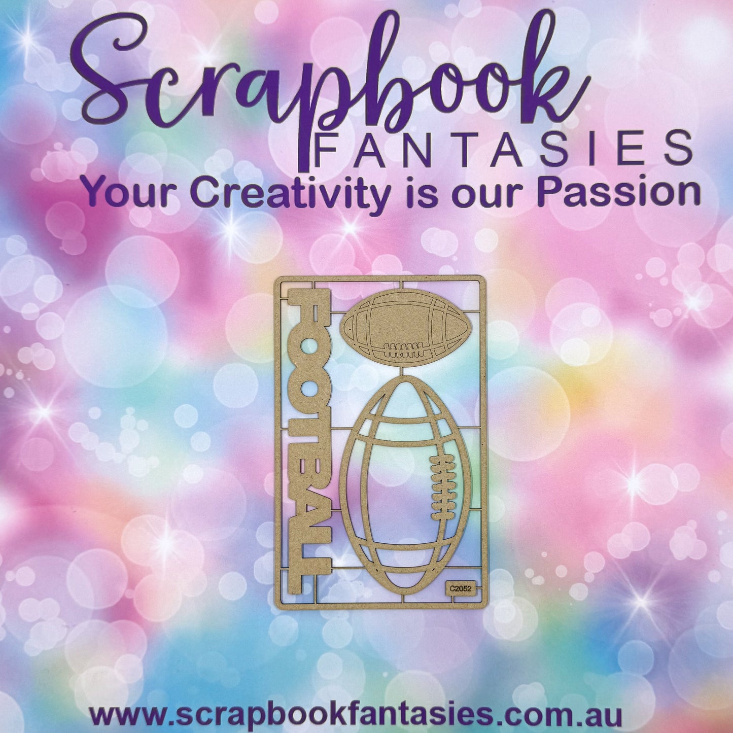 Chippie-Cuts Grey 1.2mm Chipboard 3.5"x5.5" - Football (3 pieces) C2052