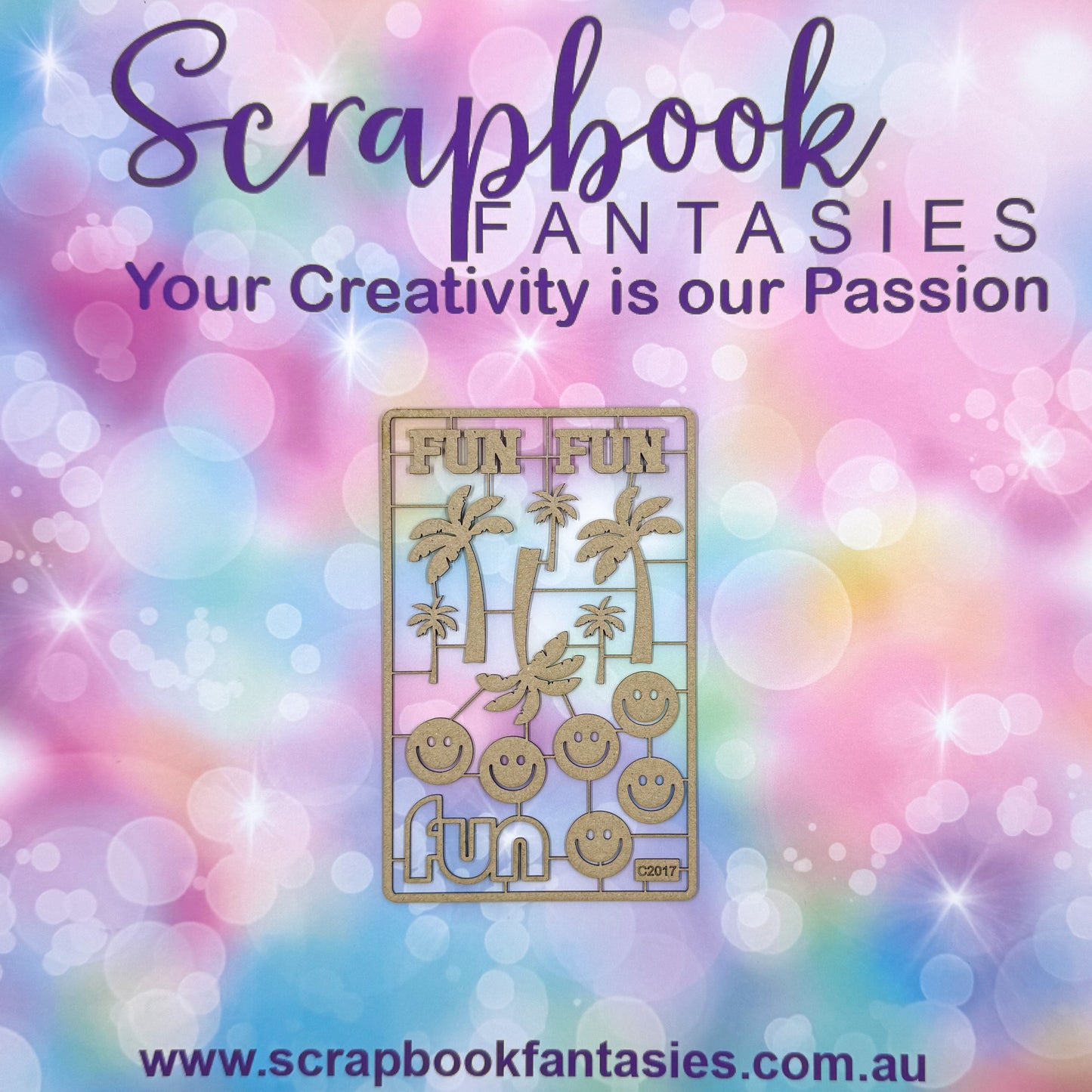 Chippie-Cuts Grey 1.2mm Chipboard 3.5"x5.5" - Fun (15 pieces) C2017