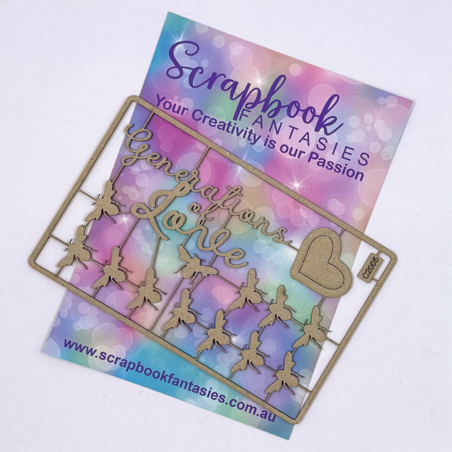 Chippie-Cuts Grey 1.2mm Chipboard 3.5"x5.5" - Generations of Love (15 pieces) C2005