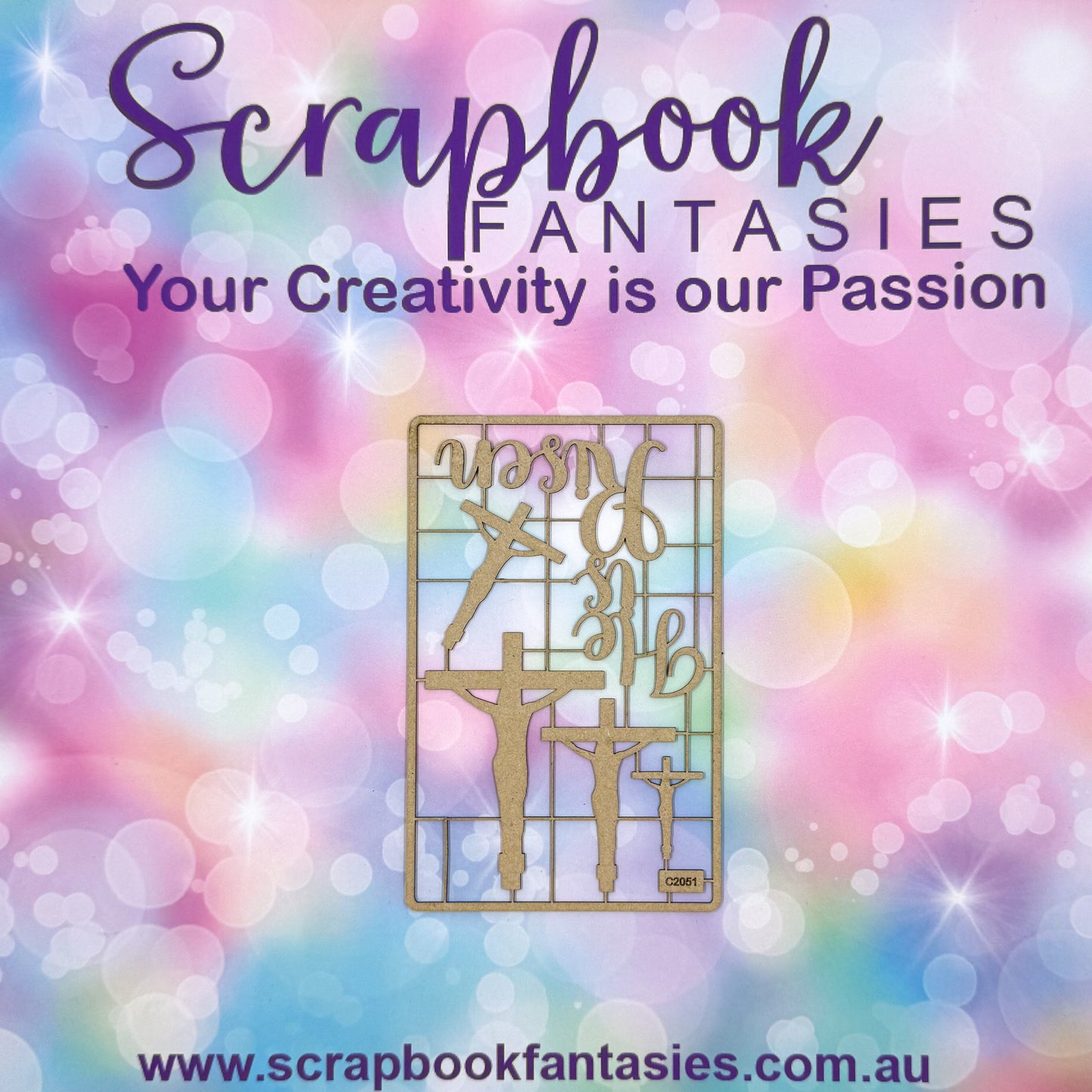 Chippie-Cuts Grey 1.2mm Chipboard 3.5"x5.5" - He is Risen (5 pieces) C2051