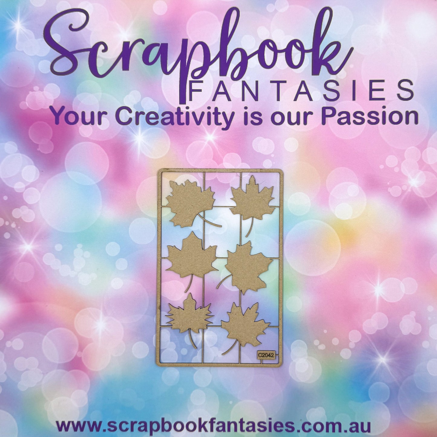 Chippie-Cuts Grey 1.2mm Chipboard 3.5"x5.5" - Leaves (6 pieces) C2042