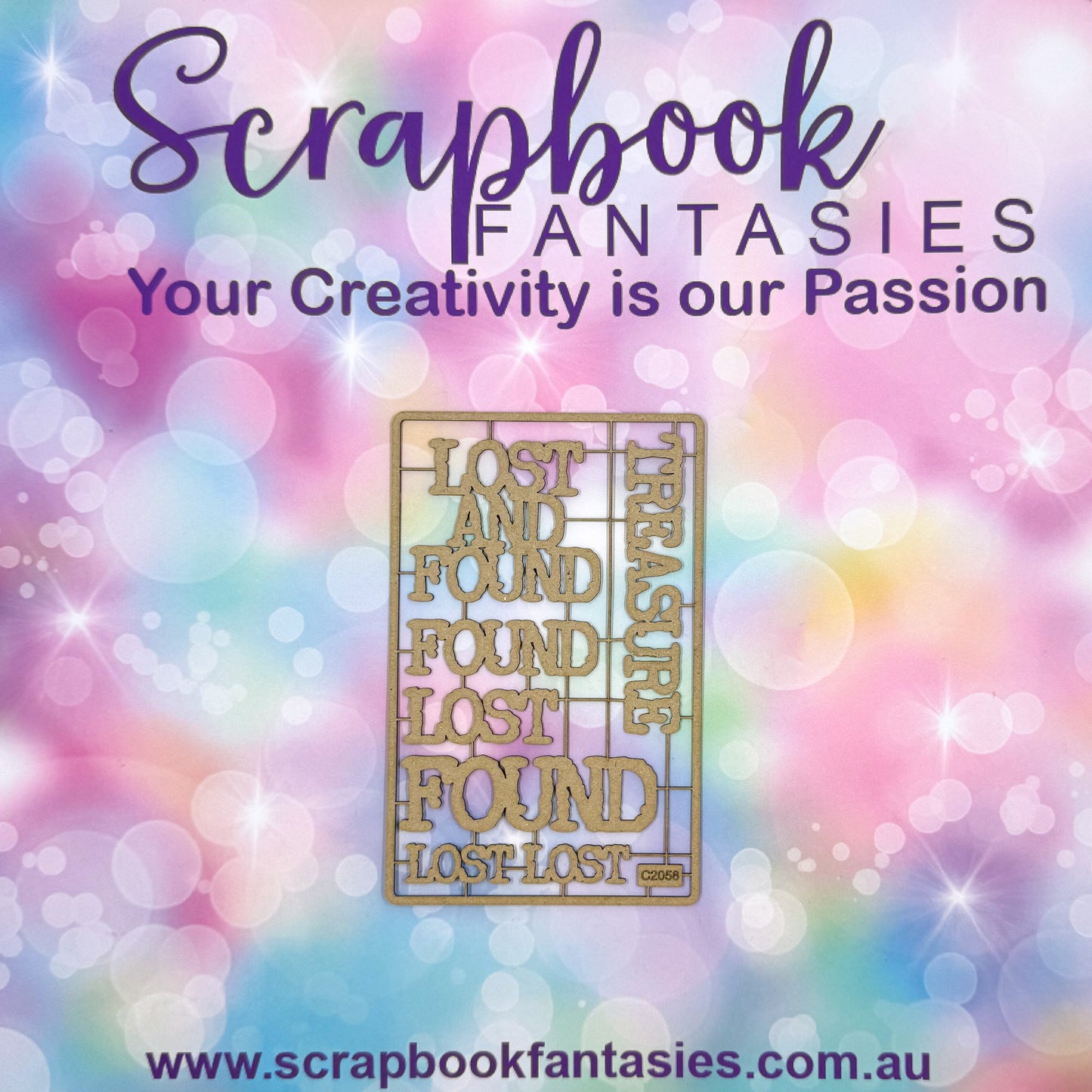 Chippie-Cuts Grey 1.2mm Chipboard 3.5"x5.5" - Lost & Found (7 pieces) C2058