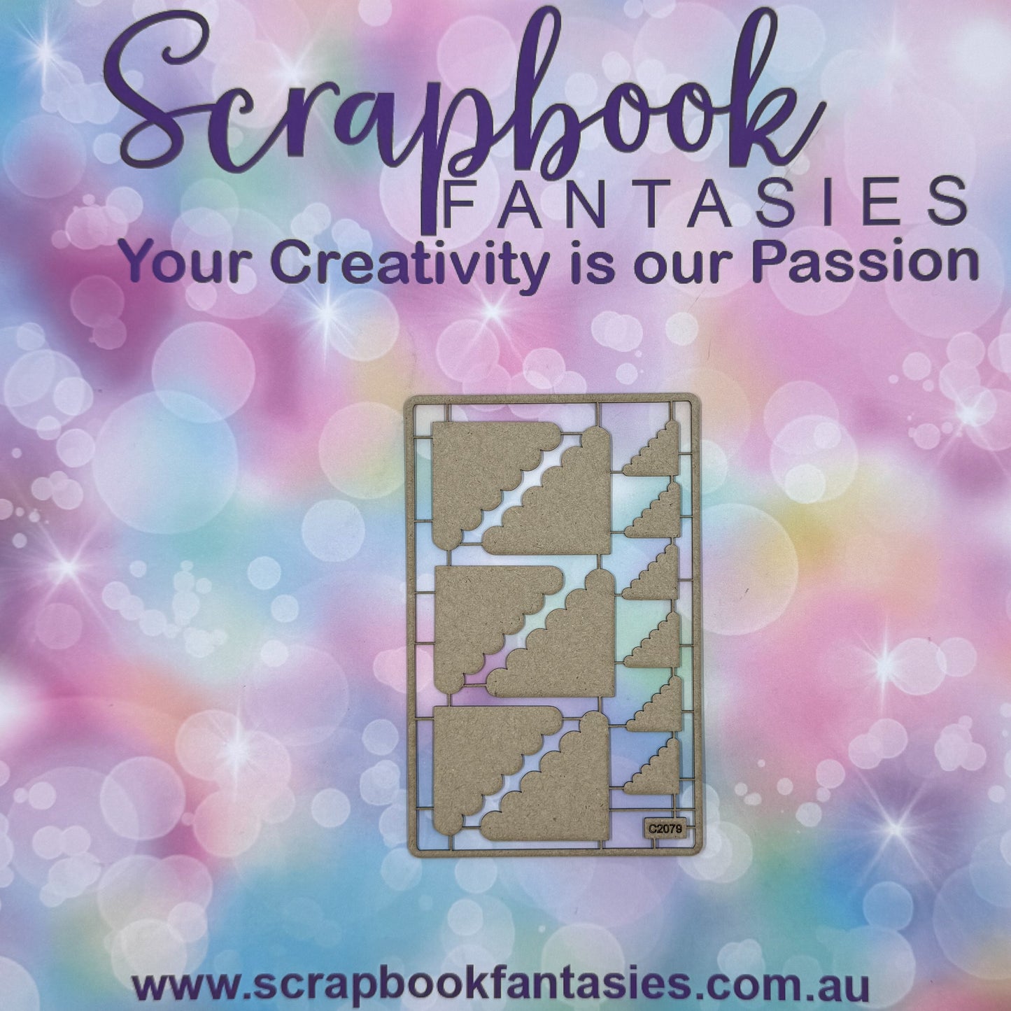 Chippie-Cuts Grey 1.2mm Chipboard 3.5"x5.5" - Scalloped Corners (12 pieces) C2079