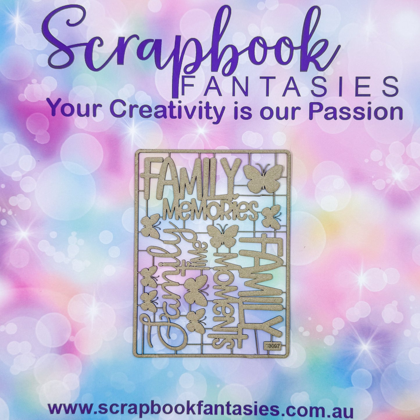 Chippie-Cuts Grey 1.2mm Chipboard 4.5"x6" - Family Memories (11 pieces) C3097