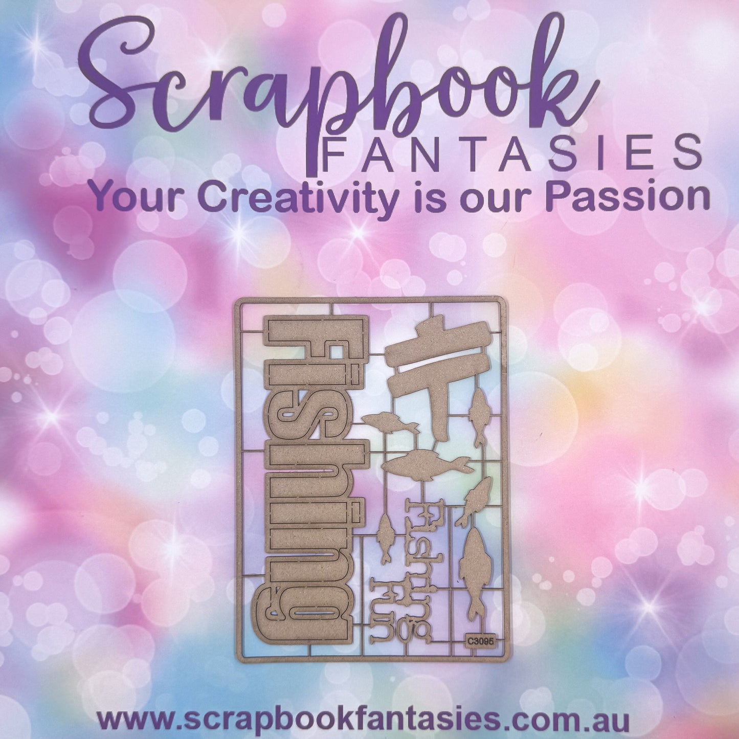 Chippie-Cuts Grey 1.2mm Chipboard 4.5"x6" - Fishing (9 pieces) C3095