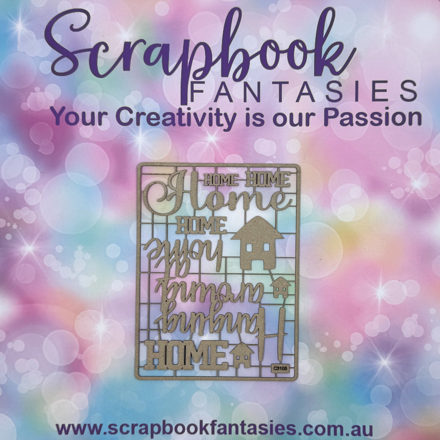 Chippie-Cuts Grey 1.2mm Chipboard 4.5"x6" - Home (9 pieces) C3105