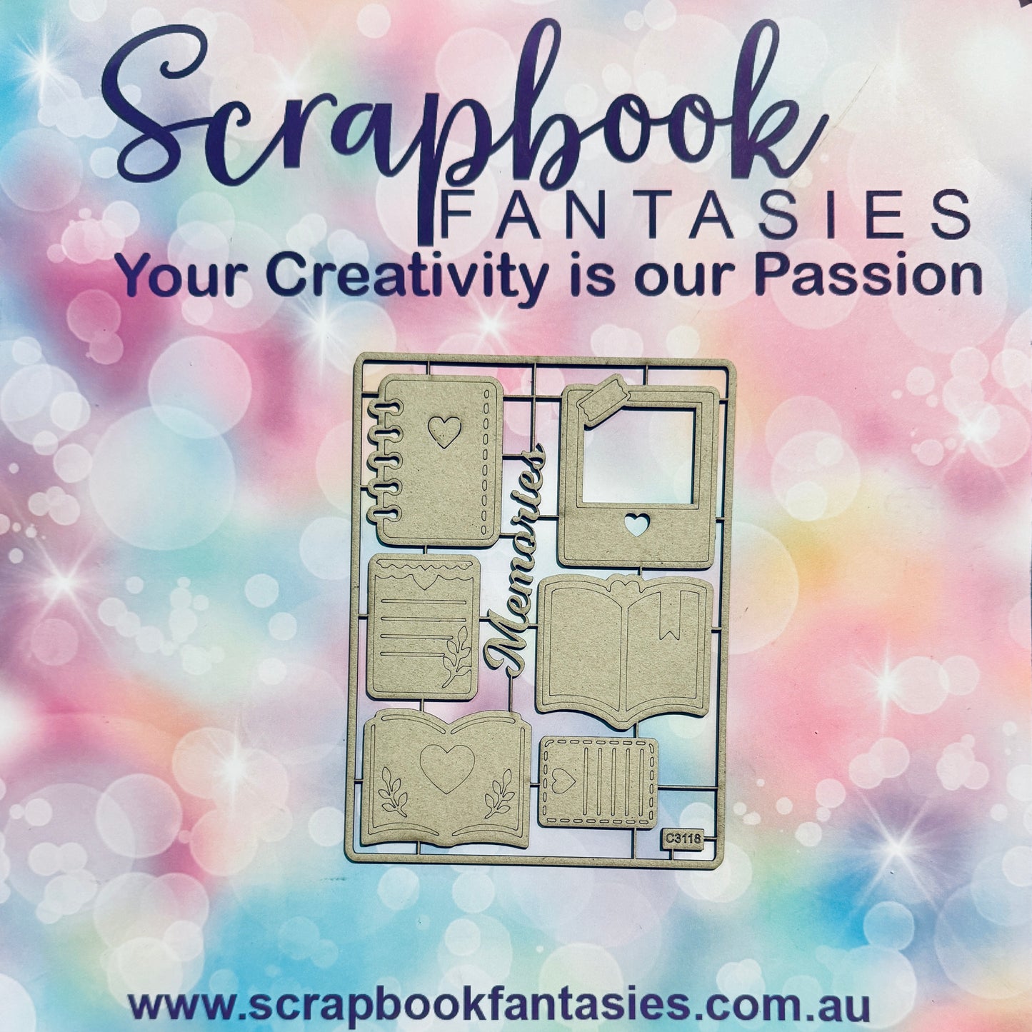 Chippie-Cuts Grey 1.2mm Chipboard 4.5"x6" - Notebooks (7 pieces) C3118