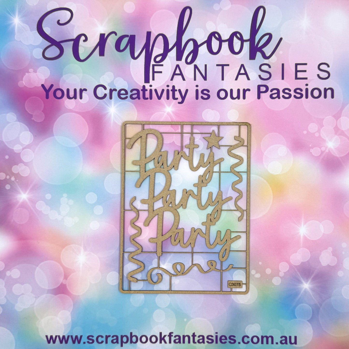 Chippie-Cuts Grey 1.2mm Chipboard 4.5"x6" - Party Party Party (5 pieces) C3075