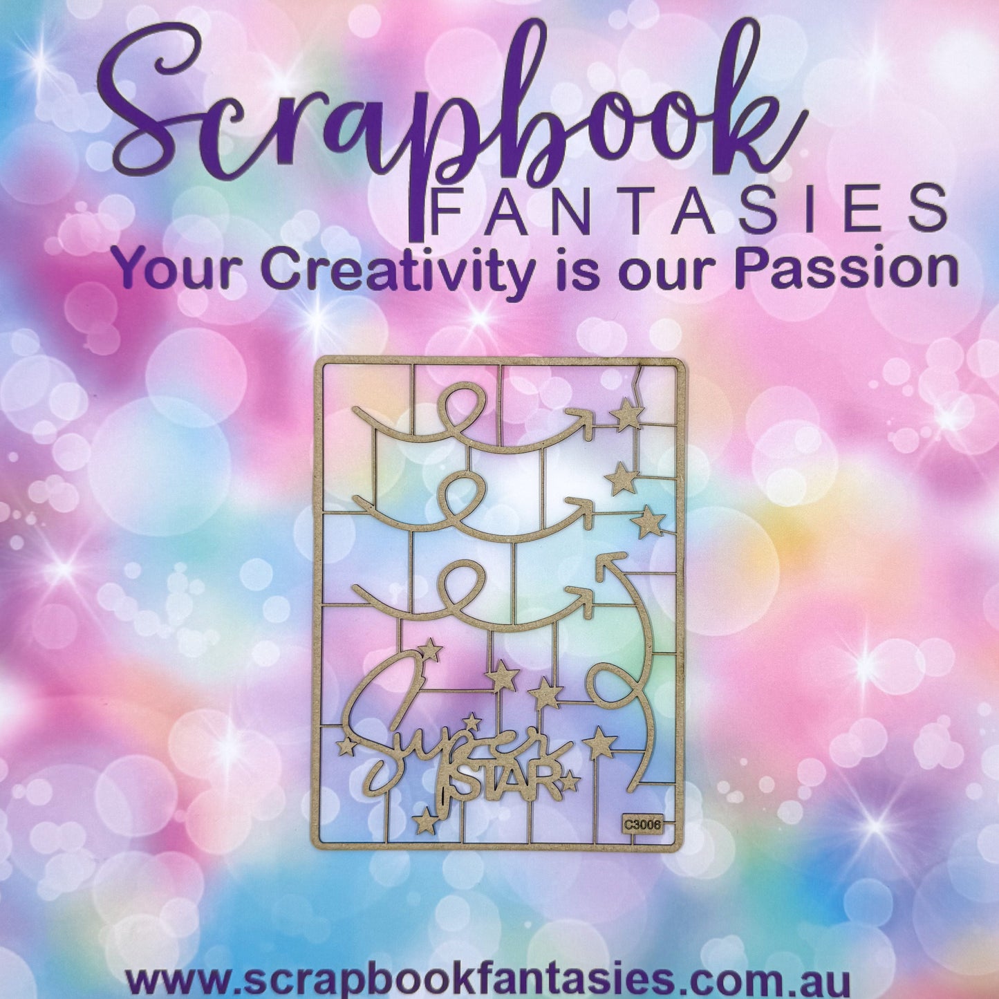 Chippie-Cuts Grey 1.2mm Chipboard 4.5"x6" - Super Star (11 pieces) C3006