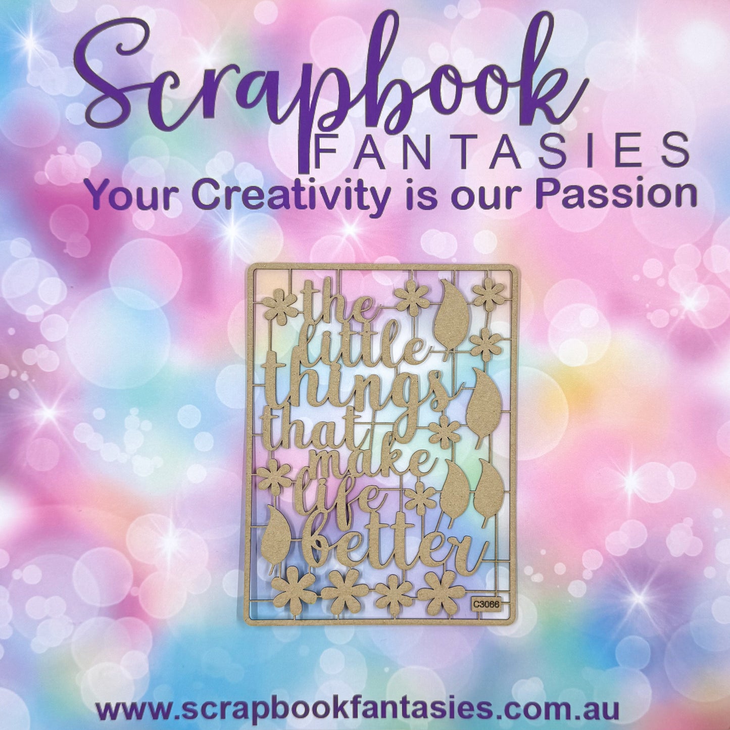 Chippie-Cuts Grey 1.2mm Chipboard 4.5"x6" - the little things (17 pieces) C3066