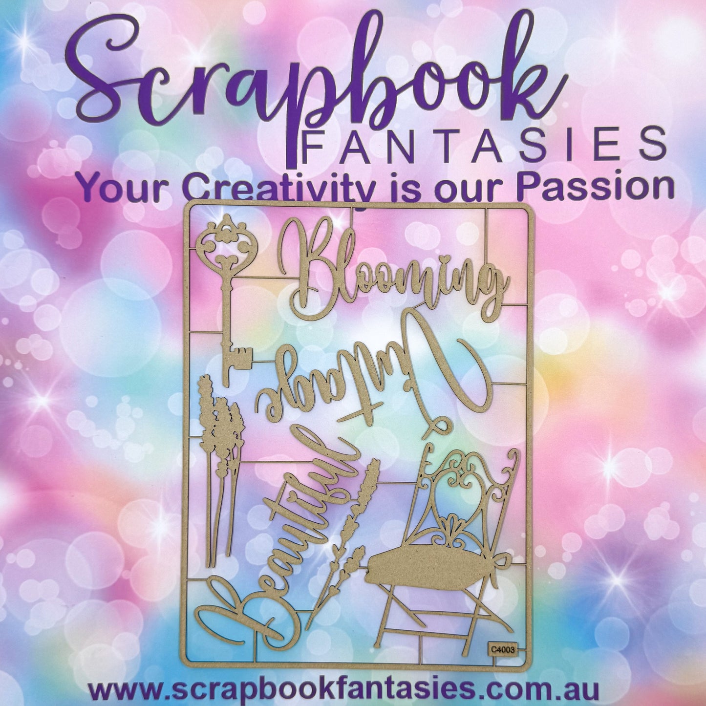 Chippie-Cuts Grey 1.2mm Chipboard 6"x8" - Blooming Vintage (7 pieces) C4003