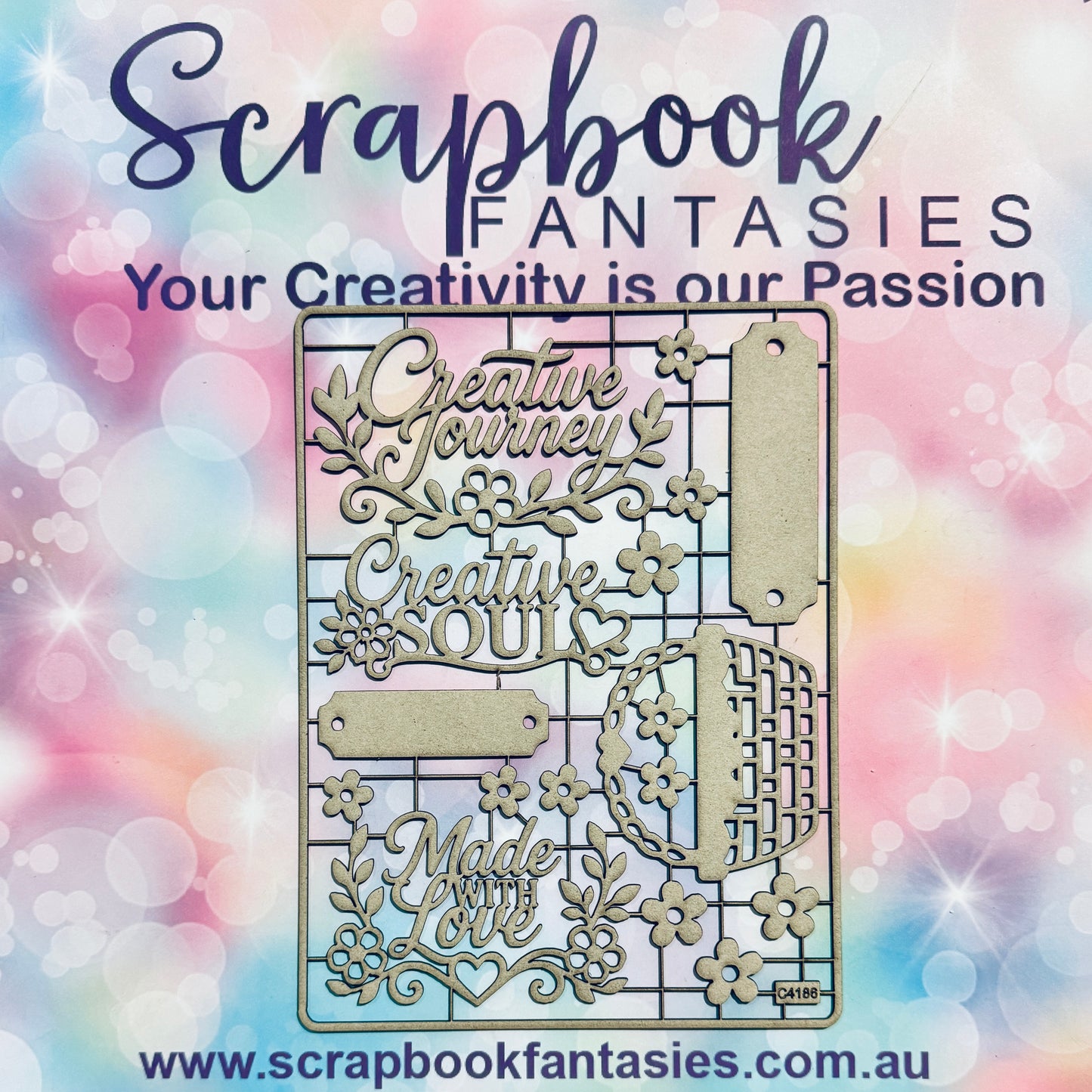 Chippie-Cuts Grey 1.2mm Chipboard 6"x8" - Creative Journey (17 pieces) C4186