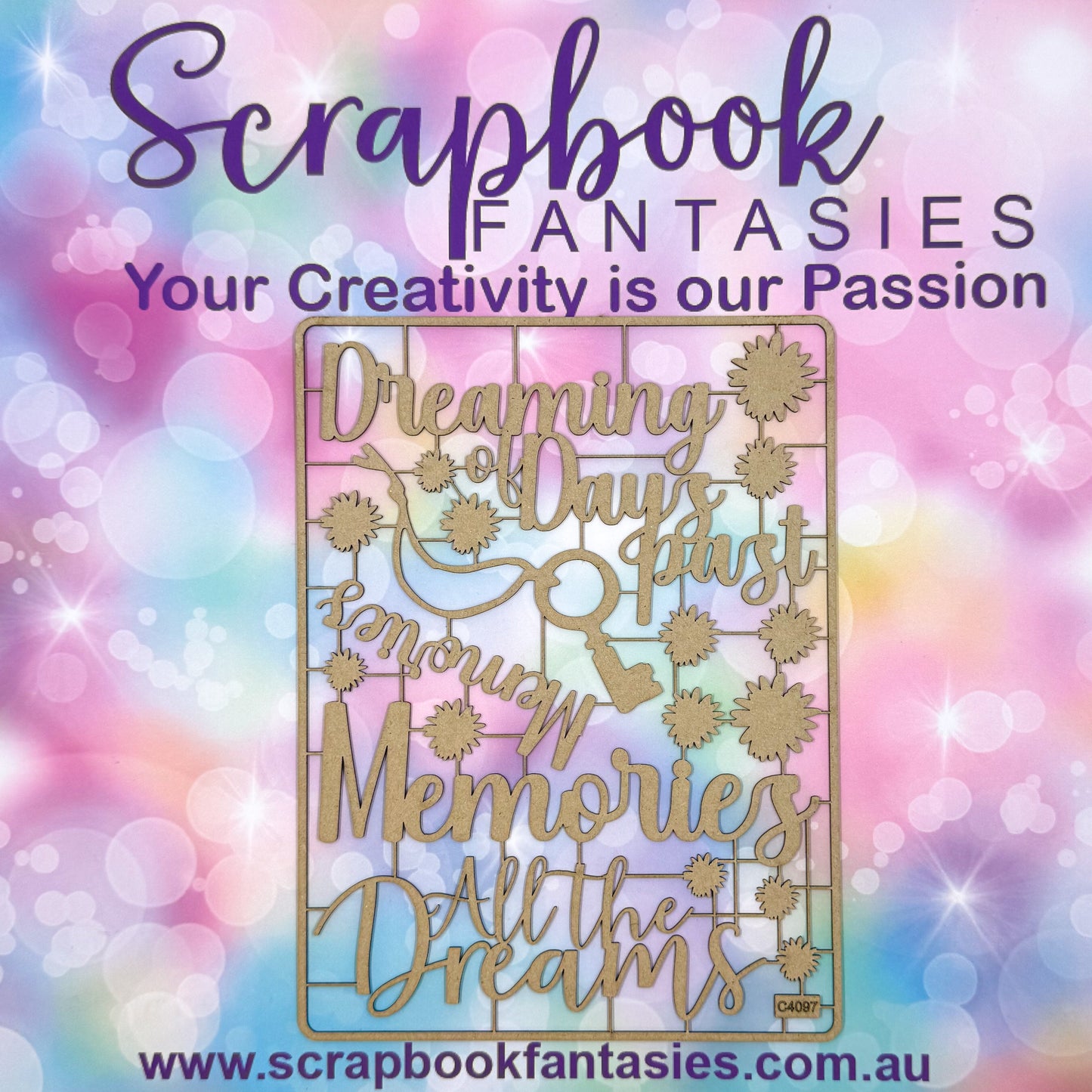 Chippie-Cuts Grey 1.2mm Chipboard 6"x8" - Dreaming of Days past (18 pieces) C4097