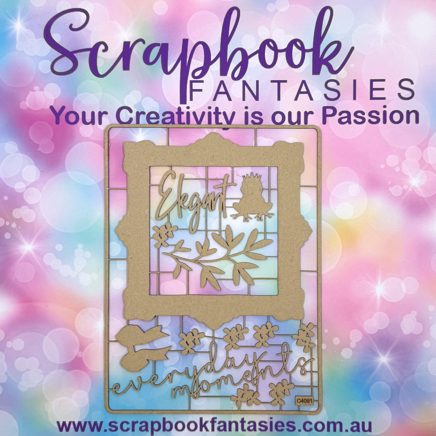 Chippie-Cuts Grey 1.2mm Chipboard 6"x8" - Elegant (13 pieces) C4091