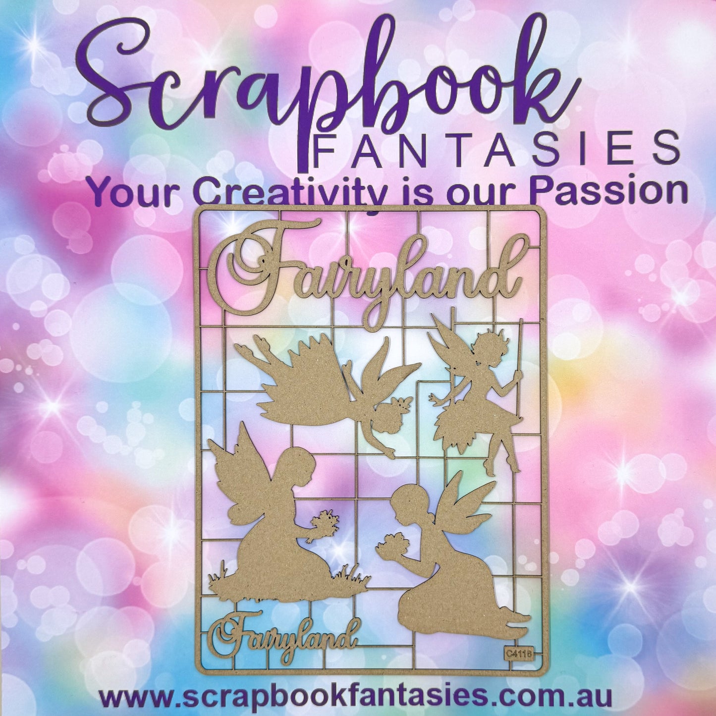 Chippie-Cuts Grey 1.2mm Chipboard 6"x8" - Fairyland (6 pieces) C4116