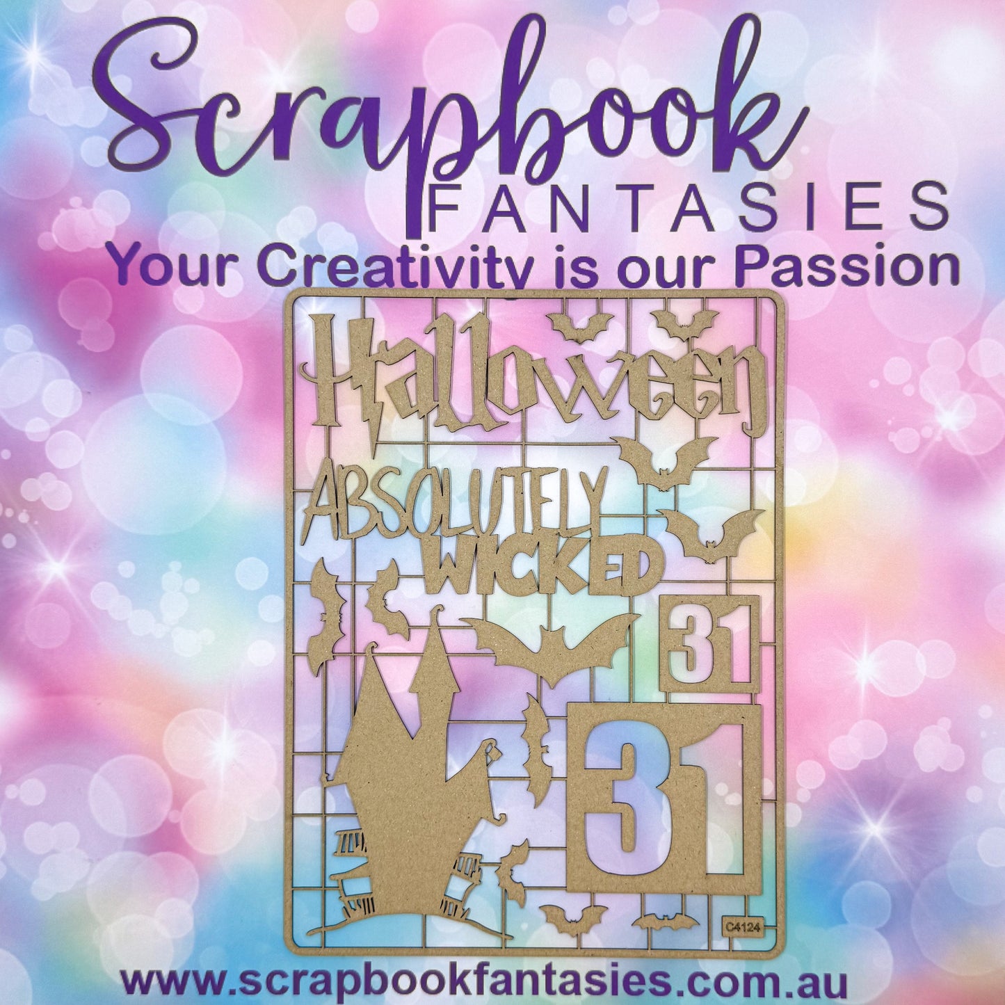 Chippie-Cuts Grey 1.2mm Chipboard 6"x8" - Absolutely Wicked (16 pieces) C4124