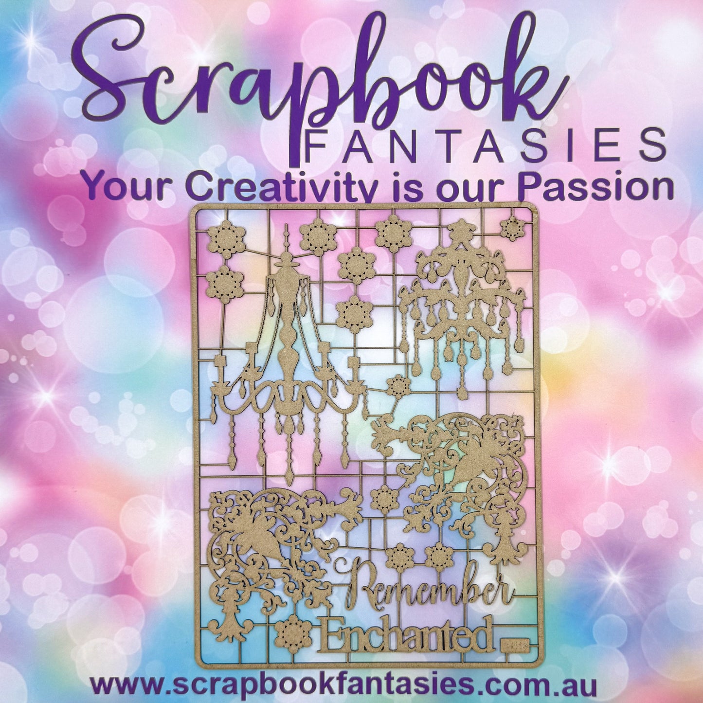 Chippie-Cuts Grey 1.2mm Chipboard 6"x8" - Remember Enchanted (18 pieces) C4119