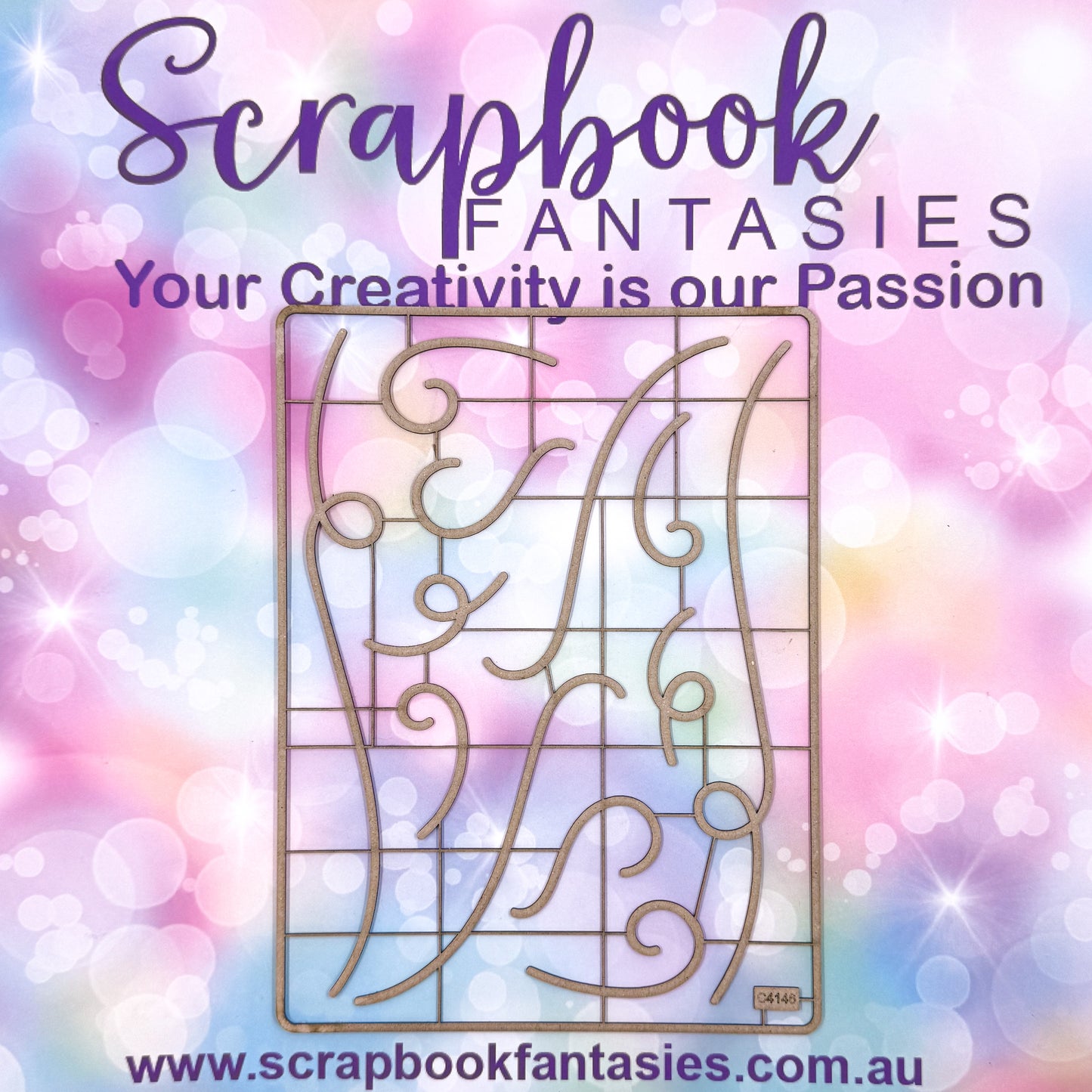 Chippie-Cuts Grey 1.2mm Chipboard 6"x8" - Simple Swirls (12 pieces) C4146