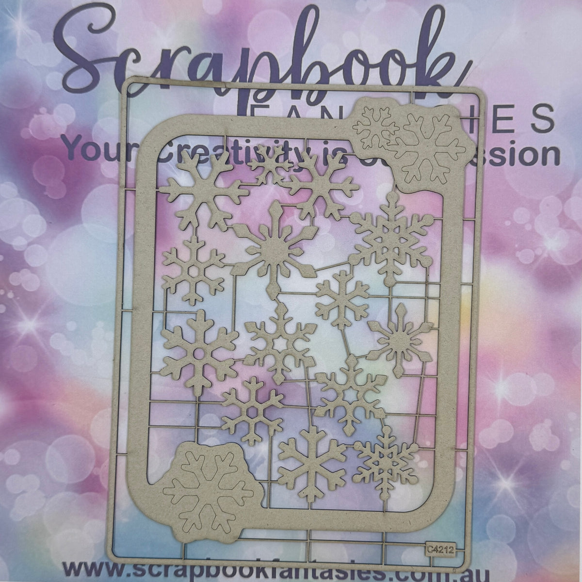 Chippie-Cuts Grey 1.2mm Chipboard 6"x8" - Snowflakes (14 pieces) C4212