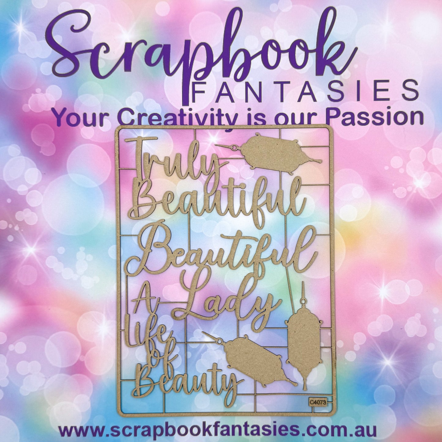 Chippie-Cuts Grey 1.2mm Chipboard 6"x8" - Truly Beautiful (6 pieces) C4073