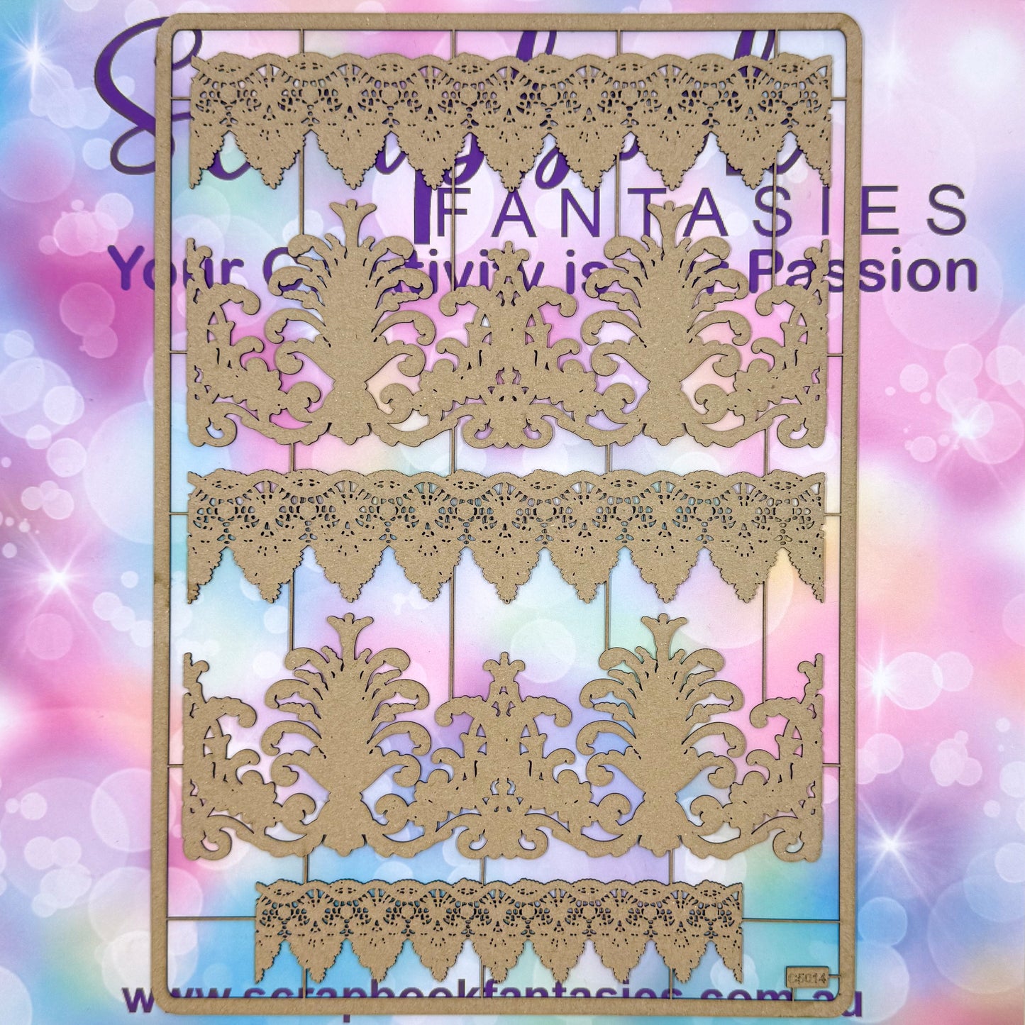 Chippie-Cuts Grey 1.2mm Chipboard 8.25"x11.75" - Large Laces (5 pieces) C5014