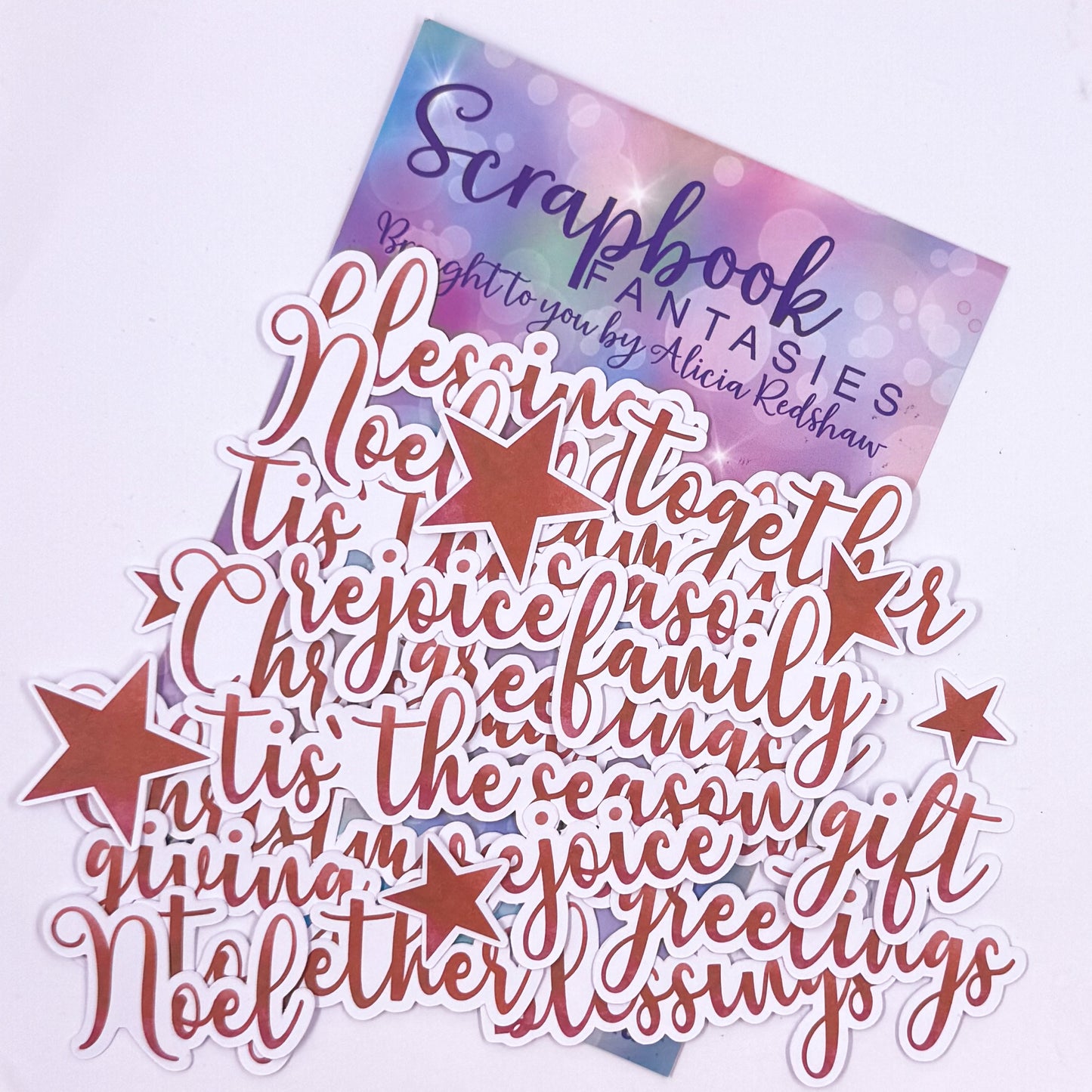Colour-Cuts - Christmas Words - Red Watercolour (26 pieces) 11416