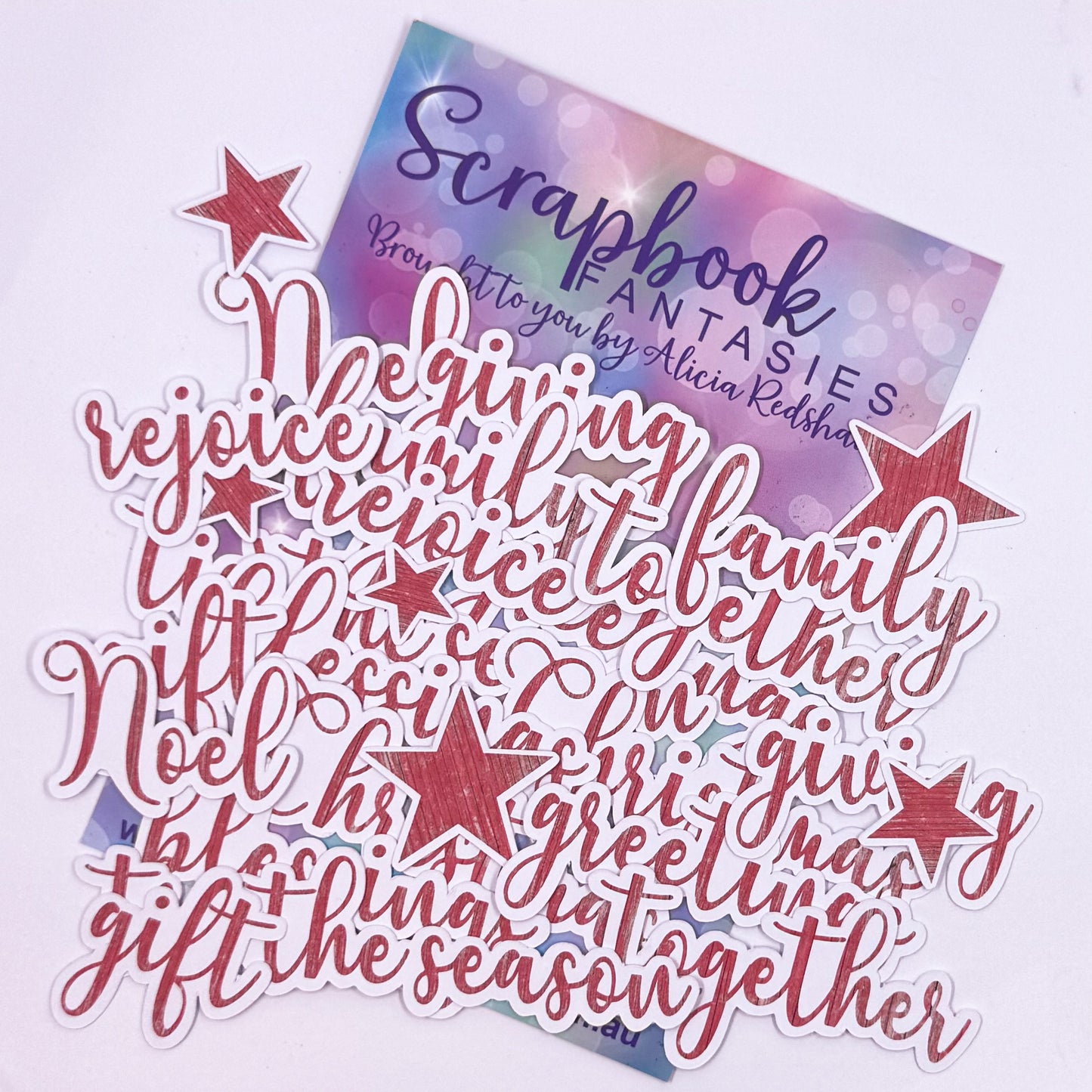 Colour-Cuts - Christmas Words - Red Wood (26 pieces) 11226