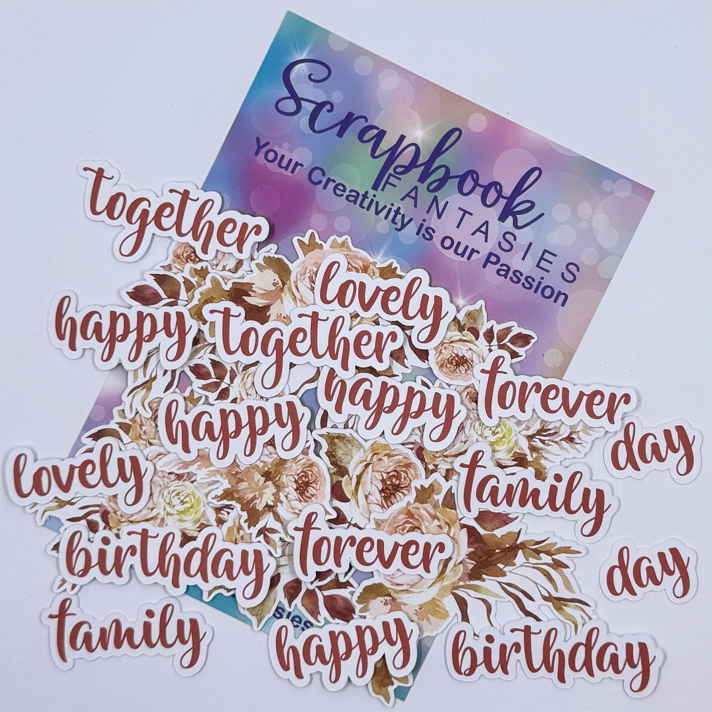 Colour-Cuts - Rustic Florals & Words (28 pieces) 11626