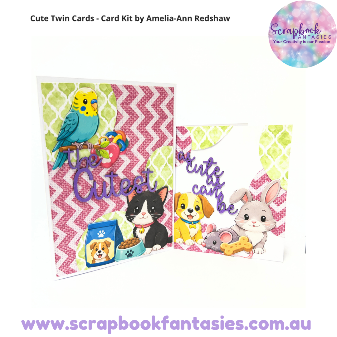 Cute Twin Cards - Card Kit by Amelia-Ann Redshaw