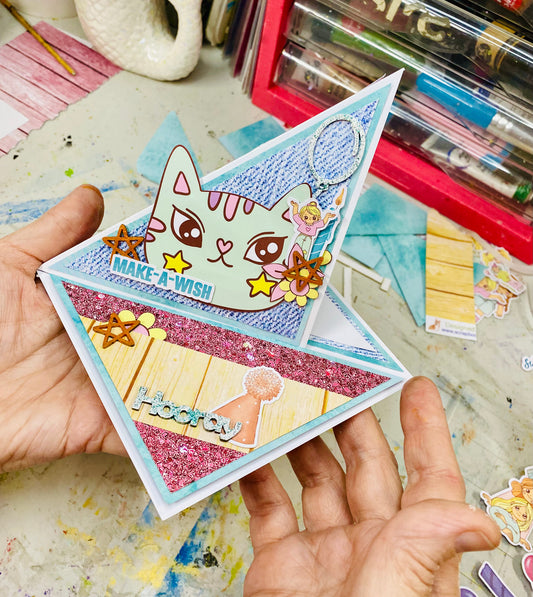ScrapBox Week Cardmaking Class Kit - Crazy Cat Friends Birthday Twisted Easel Card - Week 18/2024 (Tuesday 30 April @7pm)