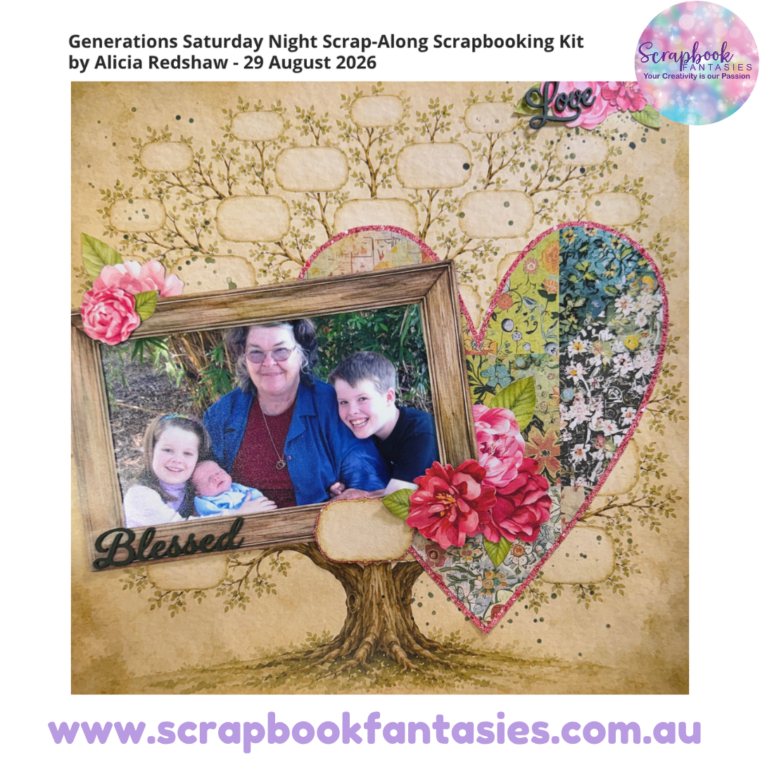 Generations Saturday Night Scrap-Along Scrapbooking Kit by Alicia Redshaw - 29 August 2026