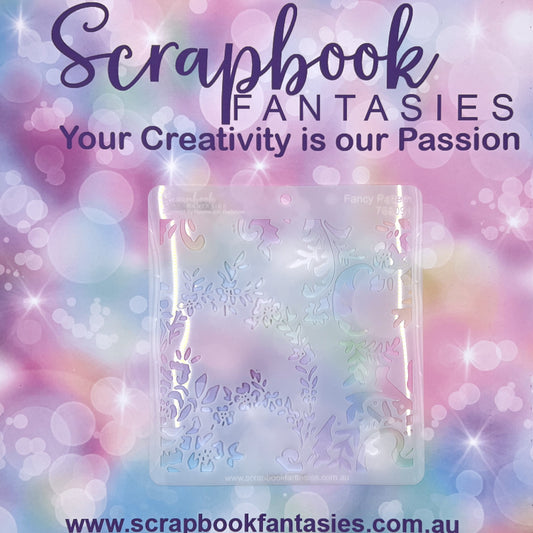 Scrapbook Fantasies Stencil Template Mask - 5.5”x5.5” - Fancy Pattern 768091