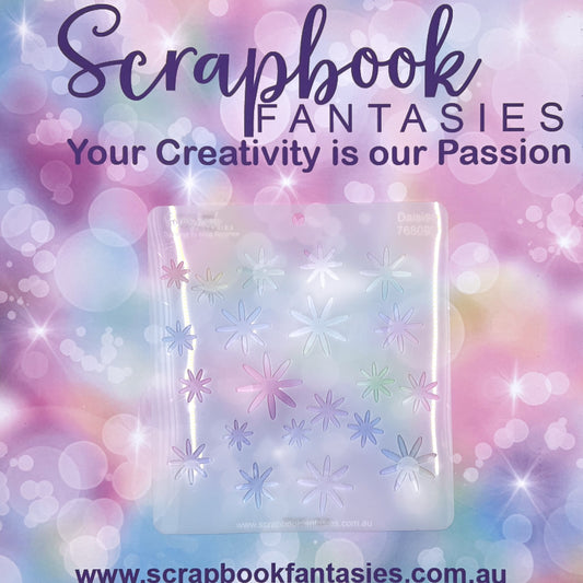 Scrapbook Fantasies Stencil Template Mask - 5.5”x5.5” - Daisies 768090