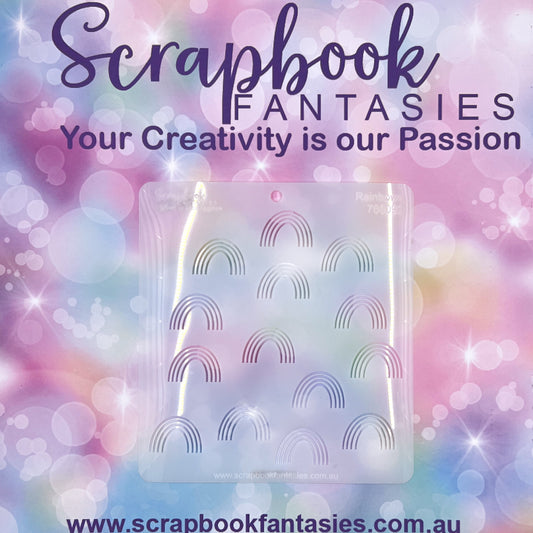 Scrapbook Fantasies Stencil Template Mask - 5.5”x5.5” - Rainbows 768092