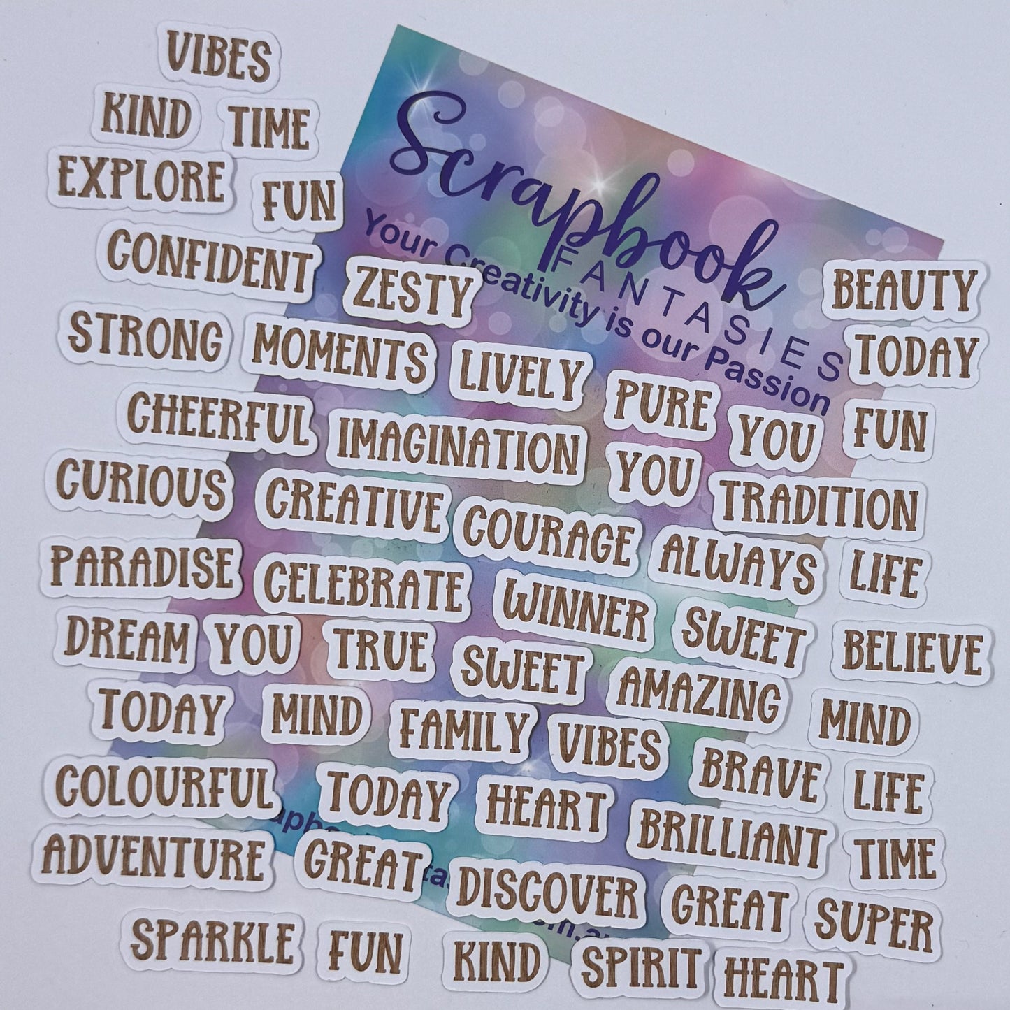 Little Words Colour-Cuts - Aussie Grunge Brown (over 50 pieces) 20842