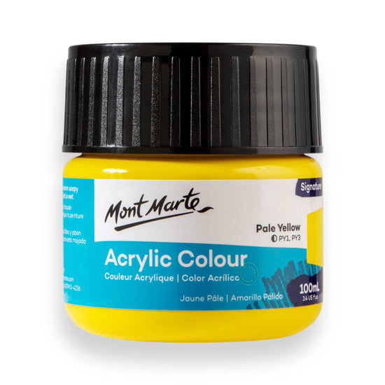 Mont Marte Pale Yellow Acrylic Paint 100ml MSCH1003