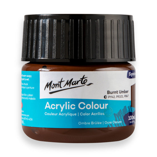 Mont Marte Burnt Umber Acrylic Paint 100ml MSCH1027