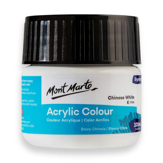 Mont Marte Chinese White Acrylic Paint 100ml MSCH1052