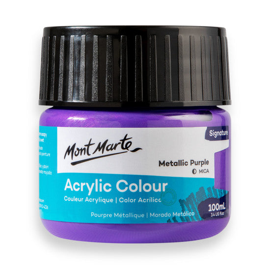 Mont Marte Metallic Purple Acrylic Paint 100ml MSCH1103