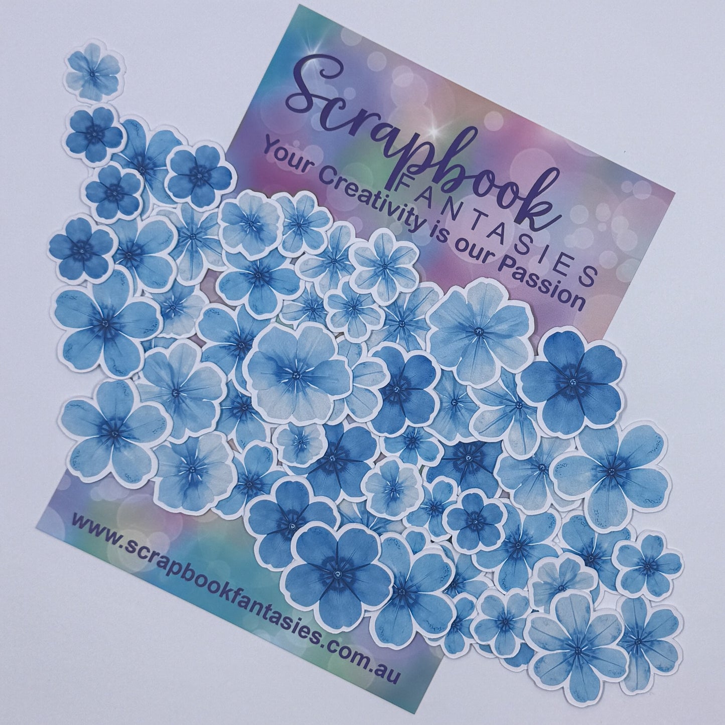Mediterranean Vibes Colour-Cuts - Little Blue Flowers (over 50 pieces) 20866