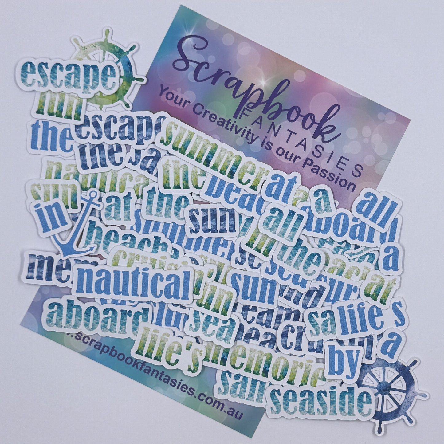 Mediterranean Vibes Colour-Cuts - Nautical Words (64 pieces) 20873