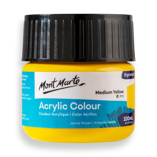 Mont Marte Medium Yellow Acrylic Paint 100ml MSCH1004