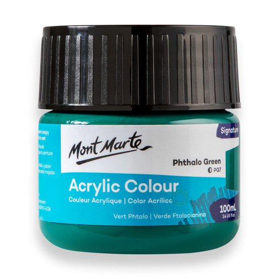 Mont Marte Phthalo Green Acrylic Paint 100ml MSCH1024