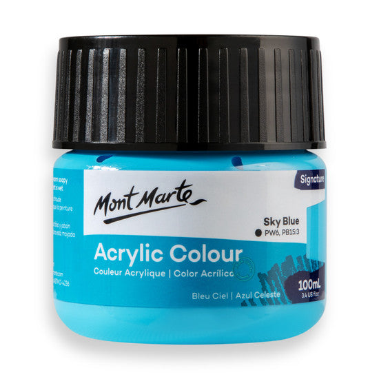 Mont Marte Sky Blue Acrylic Paint 100ml MSCH1016